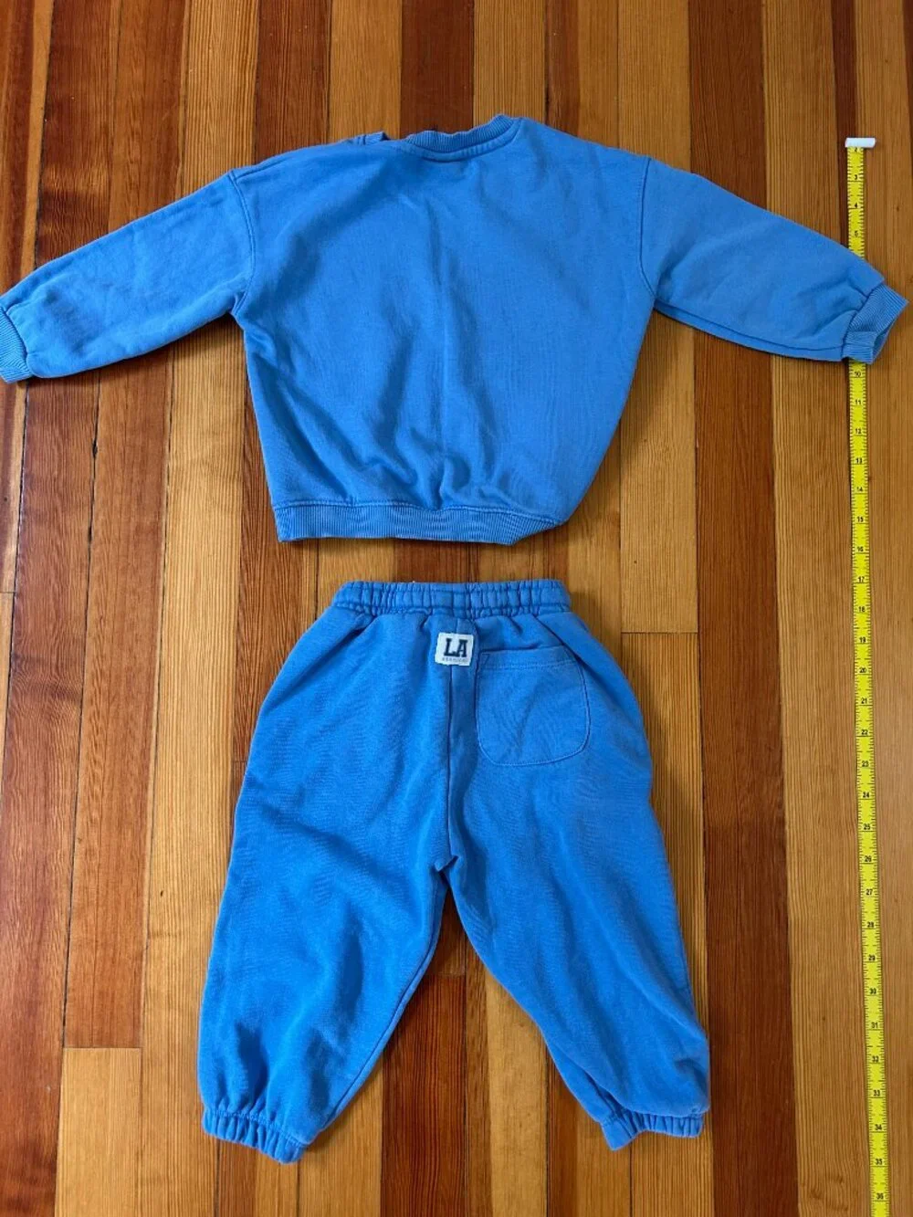 H&M Todder boy/girl 2T Silver Lake LA Sweatsuit Blue Matching Set GOOD